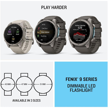 Garmin fenix 9 51 mm Titanium with pebble gray silicone band