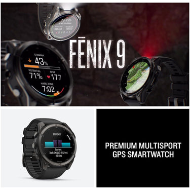 Garmin fenix 9 51 mm Carbon gray DLC titanium with black silicone band