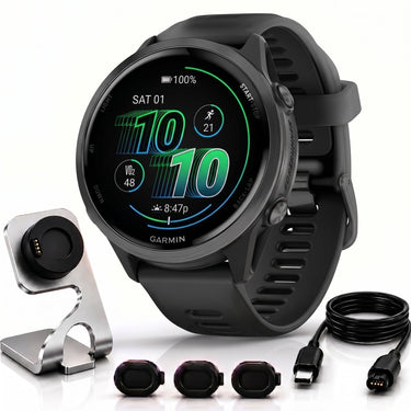 Garmin Forerunner 570 - 42mm GPS Smartwatch Black Band with Charging Dock Bundle