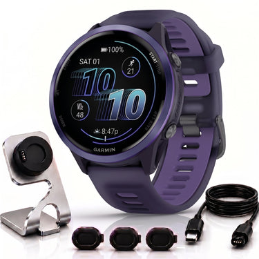 Garmin Forerunner 570 47mm GPS Smartwatch, Aluminum + Accessories Bundle