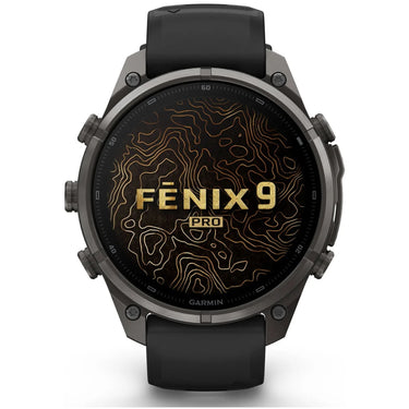 Garmin fenix 9 Pro inReach, 47 mm Carbon Gray DLC Titanium with Black/Pebble Gray Band