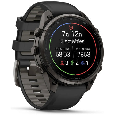 Garmin fenix 9 Pro inReach, 47 mm Carbon Gray DLC Titanium with Black/Pebble Gray Band