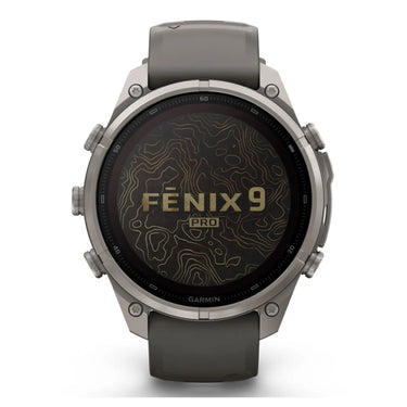 Garmin fenix 9 Pro Solar, 47 mm Titanium with Pebble Gray/Silver Gray Silicone Band
