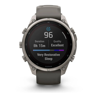 Garmin fenix 9 Pro Solar, 47 mm Titanium with Pebble Gray/Silver Gray Silicone Band