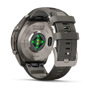 Garmin fenix 9 Pro Solar, 47 mm Titanium with Pebble Gray/Silver Gray Silicone Band