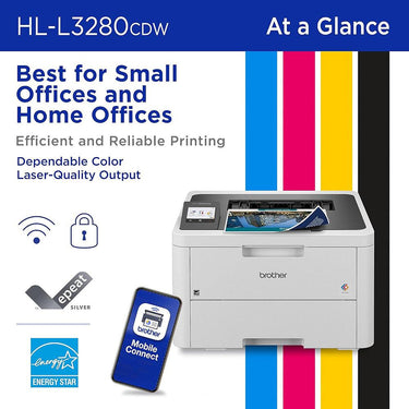 Brother HLL3280CDW Laser Printer with Deco Gear Printer eBook and Printer Cable