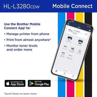Brother HLL3280CDW Laser Printer with Deco Gear Printer eBook and Printer Cable