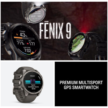 Garmin Fenix 9 47 mm Titanium w/ pebble gray silicone band +Essential Protection Bundle