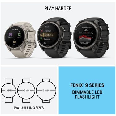 Garmin Fenix 9 47 mm Carbon gray DLC titanium w/Black Band +Essential Protection Bundle