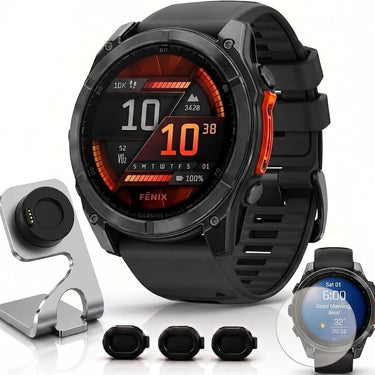Garmin Fenix 8 51 mm, AMOLED Slate Gray with Black Silicone + Charging Doc + Dust Cover