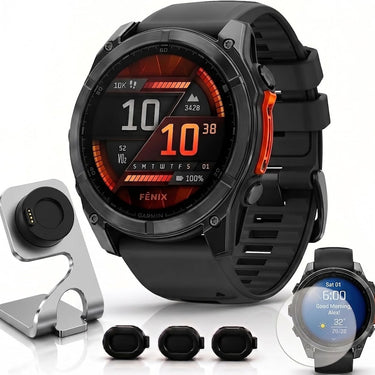 Garmin Fenix 8 51 mm, AMOLED Slate Gray with Black Silicone + Charging Doc + Dust Cover