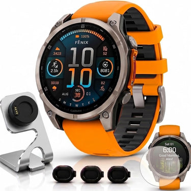 Garmin Fenix 8 51 mm, AMOLED Sapphire, Titanium Band + Charging Doc + Dust Cover