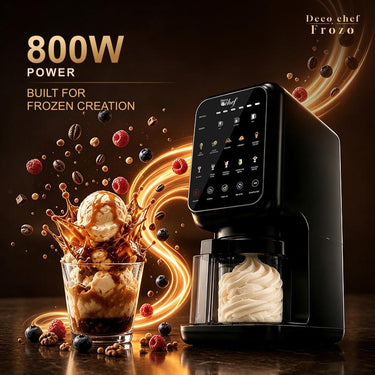 Deco Chef Frozo Ice Cream Maker, 800W with 14 Programs, Digital Display, Black