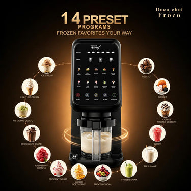 Deco Chef Frozo Ice Cream Maker, 800W with 14 Programs, Digital Display, Black