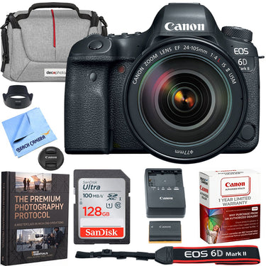 Canon EOS 6D Mark II 26.2MP DSLR Camera + 24-105mm IS II USM Lens Premier Bundle