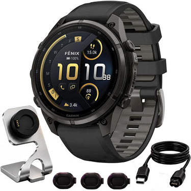 Garmin fenix 9 Pro inReach 47 mm DLC Titanium with Gray Band + Essential Bundle