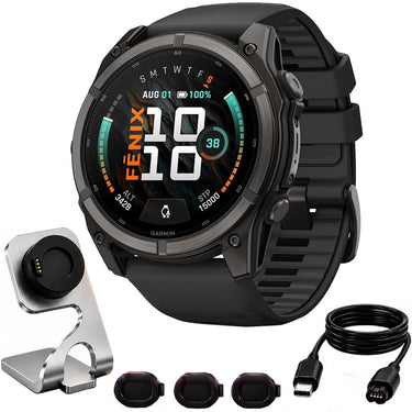 Garmin Fenix 9 51 mm Carbon gray DLC titanium w/Black Band +Essential Protection Bundle