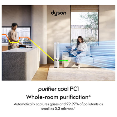 Dyson TP11 Purifier Cool PC1, HEPA Air Purifier Tower Fan, White - Refurbished