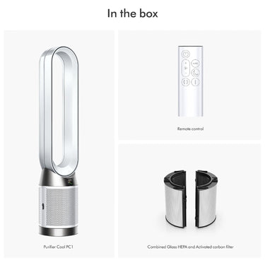Dyson TP11 Purifier Cool PC1, HEPA Air Purifier Tower Fan, White - Refurbished