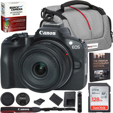 Canon EOS R50 Mirrorless Camera Vlogging Creator Kit with 64GB Memory Bundle