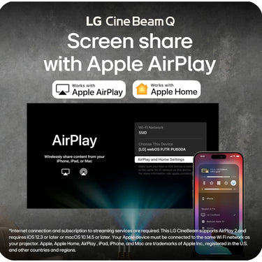 LG CineBeam Q PU600U 4K UHD Smart Portable Laser Projector - 2026