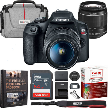 Canon T7 EOS Rebel DSLR Camera EF-S 18-55mm f/3.5-5.6 IS II Lens 2 Battery Bundle