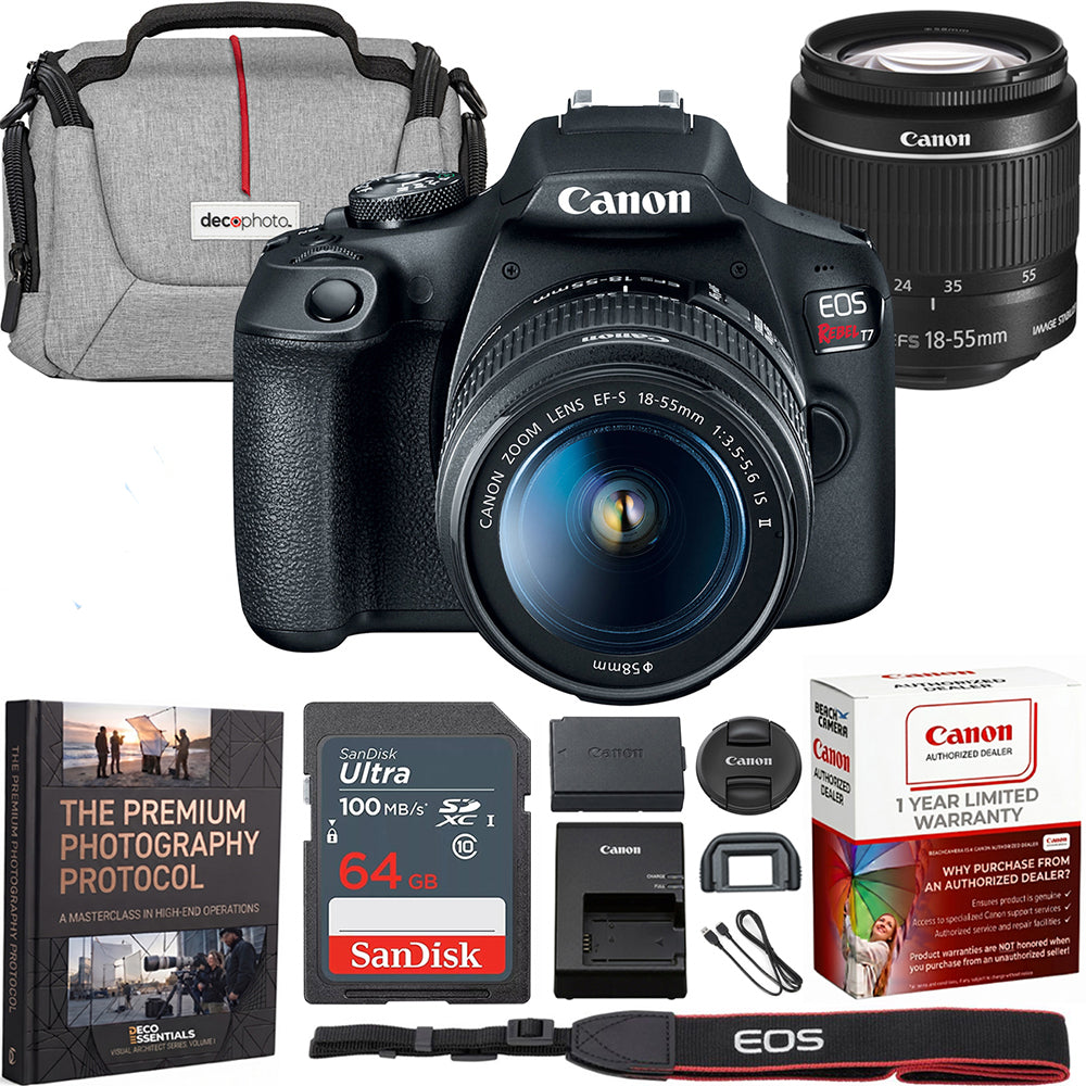 Canon T7 EOS Rebel DSLR Camera EF-S 18-55mm f/3.5-5.6 IS II Lens 2 Battery Bundle — view 2