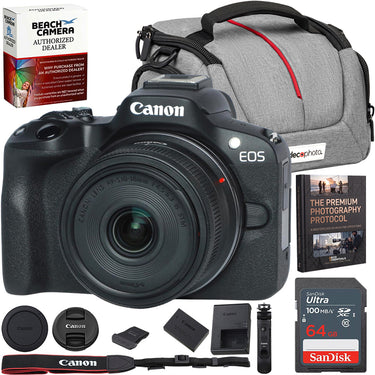 Canon EOS R50 Mirrorless Camera Vlogging Creator Kit with 64GB Memory Bundle
