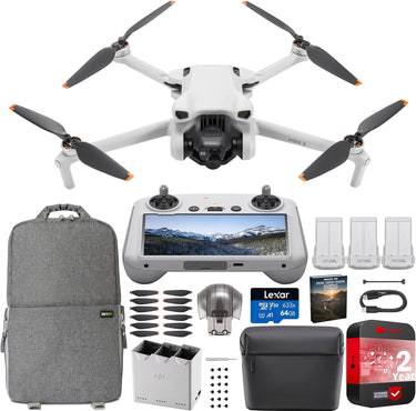 DJI Mini 3 Drone Quadcopter Fly More Combo Kit + RC Smart Remote + Accessory Bundle