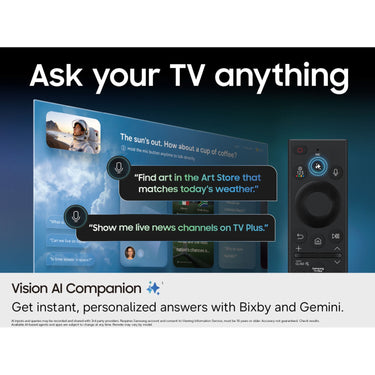 Samsung 55" Mini LED M70H 4K Vision AI TV, Titan Black (2026) w/ 1 YR Warranty Bundle