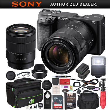Sony a6400 Mirrorless Camera ILCE-6400M/B 18-135mm Lens Kit + Deco Gear Case Bundle