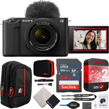 Sony ZV-E10 II Mirrorless Camera Black + 16-50mm Lens Kit + Extended Warranty Bundle
