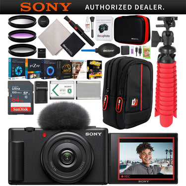 Sony ZV-1F Vlog Camera with 4K Video for Content Creators and Vloggers Black Bundle