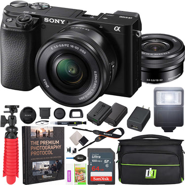 Sony a6100 Mirrorless Camera 4K APS-C ILCE-6100LB 16-50mm Lens Accessory Bundle