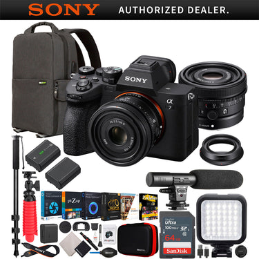 Sony a7 IV Full Frame Mirrorless Camera + FE 50mm F2.5 G Lens Kit SEL50F25G Bundle