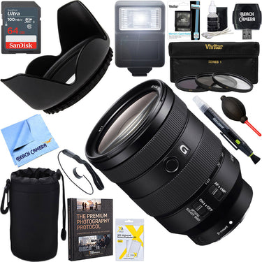 Sony FE 24-105mm F4 G OSS E-Mount Full-Frame Zoom Lens + 64GB Ultimate Kit