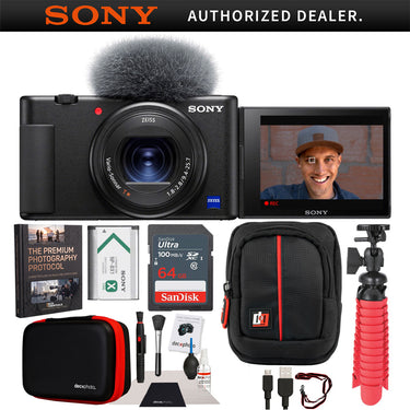Sony ZV-1 Compact Digital Vlogging 4K Video Camera Content Creators & Vloggers Bundle