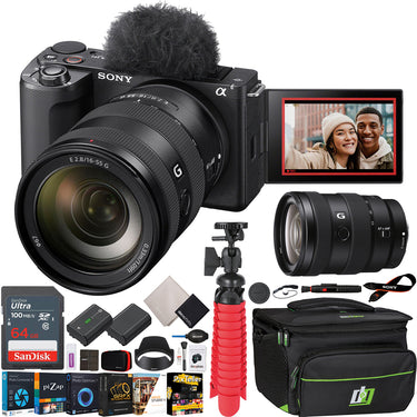 Sony ZV-E10 II Mirrorless Camera Black + 16-55mm F2.8 G Lens Kit & Accessories Bundle