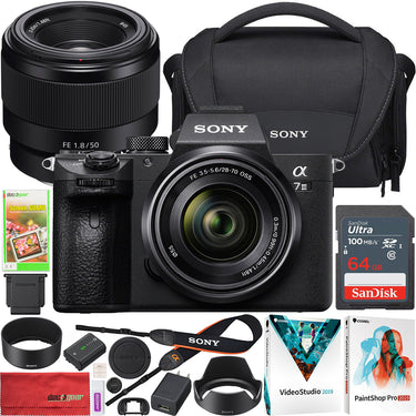 Sony a7 III Mirrorless 4K Camera Full Frame 2 Lens Kit 28-70mm + 50mm + Case Bundle