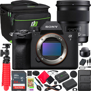 Sony a7 IV Mirrorless Full Frame Camera Body Kit + Sigma 50mm F1.4 Art Lens Bundle