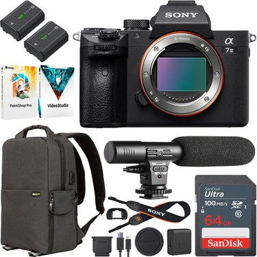 Sony a7 III Mirrorless Full Frame Camera Body ILCE-7M3/B +2 Battery +Mic &More Bundle