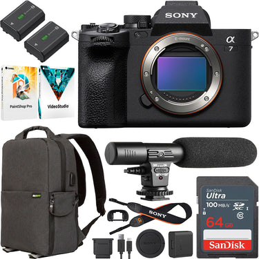 Sony a7 IV Mirrorless Full Frame Camera Body ILCE-7M4/B + 2 Battery, Mic &More Bundle