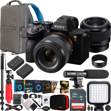 Sony a7R V Full Frame Mirrorless Camera + FE 50mm F1.8 Lens Kit SEL50F18F Bundle
