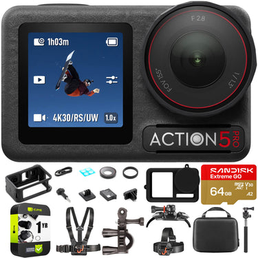 DJI CP.OS.00000377.01 Osmo Action 5 Pro Standard Combo w/ Action Accessories Bundle