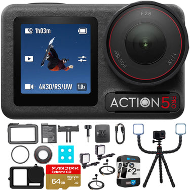 DJI Osmo Action 5 Pro Standard Combo w/ Vlogging Accessories Bundle