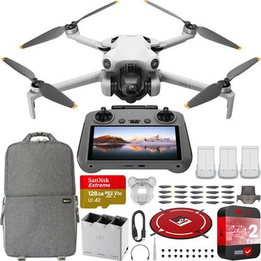 DJI Mini 4 Pro 4K Drone Quadcopter Fly More Combo Plus RC 2 Remote Accessory Bundle