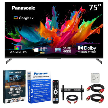 Panasonic 75" W85C 4K 3840x2160 60Hz QD-Mini LED Google TV (2026)  +Mount + Guide Bundle