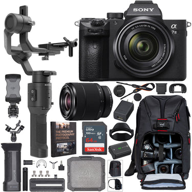 Sony a7 III Mirrorless Camera + 28-70mm Lens + DJI Ronin-SC Gimbal Filmmaker's Kit