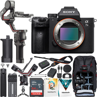 Sony a7 III Mirrorless Full Frame Camera Body Kit + DJI RS 3 Gimbal Stabilizer Bundle