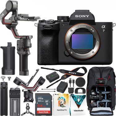 Sony a7 IV Mirrorless Full Frame Camera Body Kit + DJI RS 3 Gimbal Stabilizer Bundle